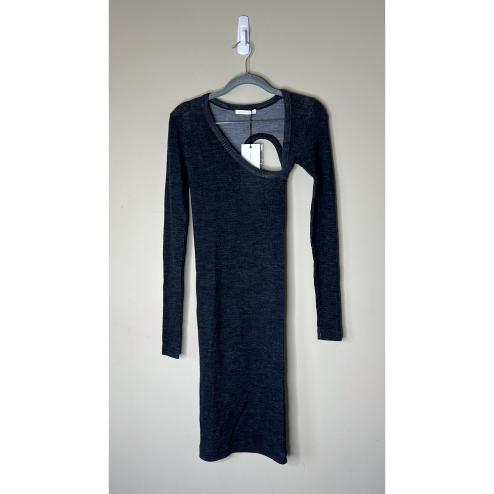 John Elliott Tubular Merino Asymmetric Dress Size XS/S Charcoal NWT - Picture 2 of 9